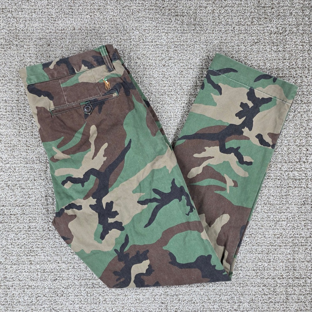 Polo Ralph Lauren Mens Stretch Cotton Twill Straight Fit Camo Chino Pants 32x32